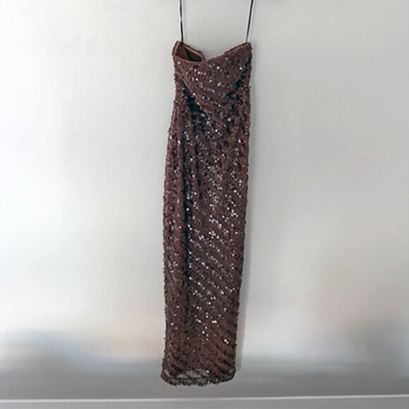 Camila Coelho Brown Sequin Maxi Dress - Picture 6 of 7